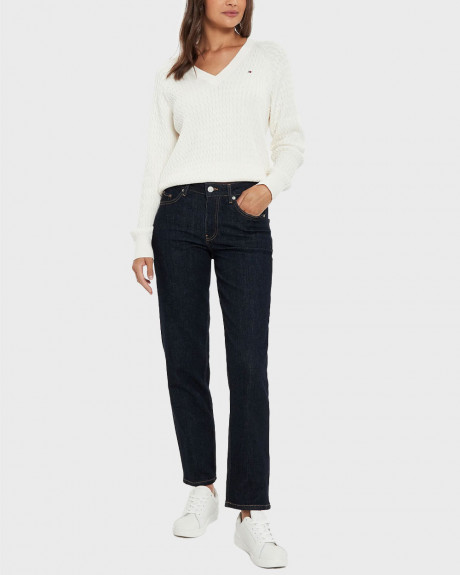 TOMMY HILFIGER ΓΥΝΑΙΚΕΙΟ ΤΖΙΝ ΠΑΝΤΕΛΟΝΙ ΙΣΙΑ ΓΡΑΜΜΗ - WW0WW42486