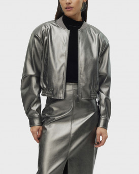 VERO MODA WOMEN'S CROPPED BOMBER JACKET - 10319672 - SILVER