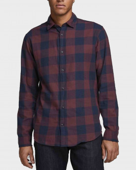 JACK & JONE'S ΑΝΔΡΙΚΟ ΠΟΥΚΑΜΙΣΟ - 12181602 - ΜΠΟΡΝΤΩ