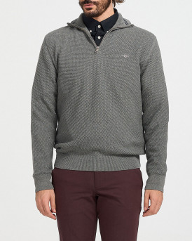 GANT ΑΝΔΡΙΚΟ ΠΟΥΛΟΒΕΡ MICRO TEXTURED HALF ZIP - 8030211 - ΓΚΡΙ