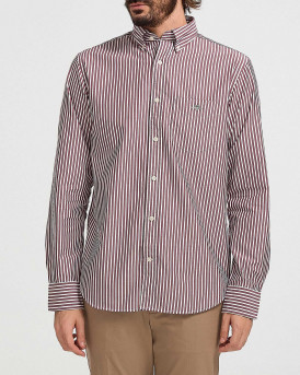 GANT MEN'S SHIRT STRIPED REGULAR FIT - 3000130 - BURGUNDY