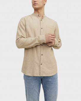 JACK & JONES MEN'S MAO SHIRT - 12235975 - BEIGE