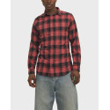 JACK & JONES MEN'S SLIM FIT CHECK SHIRT - 12258425 - RED