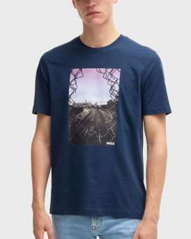 BOSS TE URBAN ΑΝΔΡΙΚΗ ΜΠΛΟΥΖΑ ΚΟΝΤΟΜΑΝΙΚΗ - 50522638 - ΜΠΛΕ