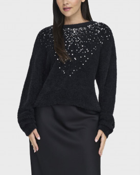 ONLY ΓΥΝΑΙΚΕΙΟ ΠΟΥΛΟΒΕΡ ΜΕ ΠΑΓΙΕΤΕΣ - 15327595 - ΜΑΥΡΟ