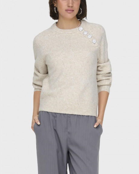 ONLY WOMEN'S SWEATER WITH BUTTONS - 15327661