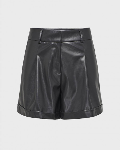 ONLY WOMEN'S SHORTS FAUX LEATHER EMY - 15304744