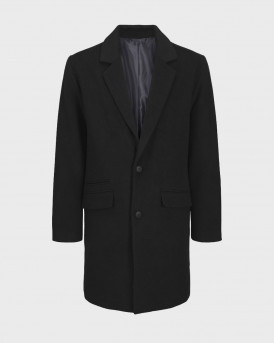 JACK & JONES ΑΝΔΡΙΚΟ ΜΑΛΛΙΝΟ ΠΑΛΤΟ - 12258389 - ΜΑΥΡΟ