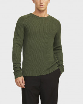 JACK & JONES ΑΝΔΡΙΚΟ ΠΟΥΛΟΒΕΡ ΡΙΜΠ ΠΛΕΞΗ - 12258471 - ΛΑΔΙ