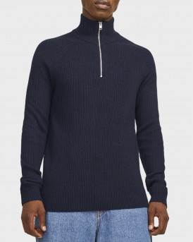 JACK & JONES ΑΝΔΡΙΚΟ ΠΟΥΛΟΒΕΡ HALF-ZIP - 12258473 - ΜΠΛΕ