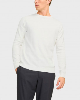 JACK & JONES ΑΝΔΡΙΚΟ ΠΟΥΛΟΒΕΡ ΣΤΕΝΗ ΓΡΑΜΜΗ - 12137190 - ΑΣΠΡΟ