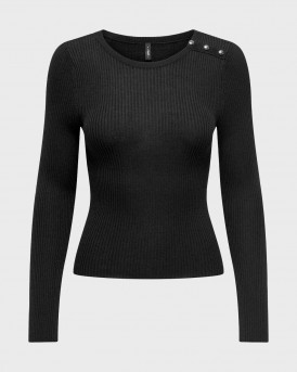 ONLY ΓΥΝΑΙΚΕΙΑ ΜΠΛΟΥΖΑ ΠΛΕΚΤΗ ΜΑΚΡΥΜΑΝΙΚΗ - 15332209 - ΜΑΥΡΟ