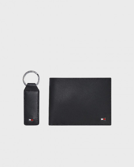 TOMMY HILFIGER MEN'S GIFT BOX LEATHER WALLET WITH KEY FOB - AM0ΑΜ07931
