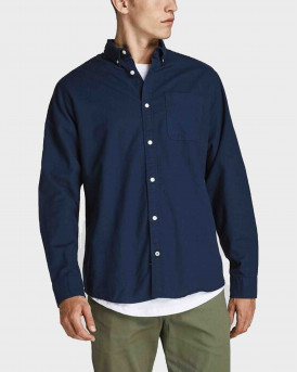 JACK & JONES ΑΝΔΡΙΚΟ ΠΟΥΚΑΜΙΣΟ ΣΤΕΝΗ ΓΡΑΜΜΗ - 12182486 - ΜΠΛΕ
