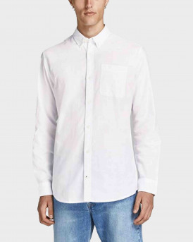 JACK & JONES ΑΝΔΡΙΚΟ ΠΟΥΚΑΜΙΣΟ ΣΤΕΝΗ ΓΡΑΜΜΗ - 12182486 - ΑΣΠΡΟ