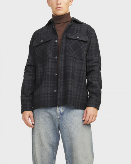 JACK & JONES MEN'S COMFORT FIT CHECK OVERSHIRT - 12263647