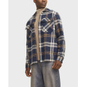 JACK & JONES MEN'S COMFORT FIT CHECK OVERSHIRT - 12263647 - BLUE