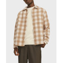 JACK & JONES MEN'S CHECK OVERSHIRT - 12260356 - GREY
