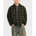 JACK & JONES MEN'S CHECK OVERSHIRT - 12260356 - GREY