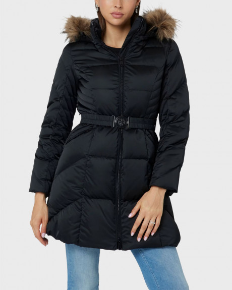 GUESS OLGA WOMEN'S LONG PUFFER HOODED JACKET - W4BL40WEX52                    