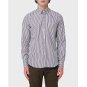 PAUL & SHARK MEN'S STRIPED POPLIN SHIRT - 14313008R - BROWN