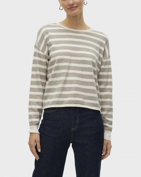 VERO MODA WOMEN'S STIPED PULLOVER REGULAR FIT - 10320634