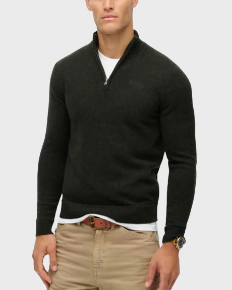 SUPERDRY ESSENTIAL HENLEY ΑΝΔΡΙΚΟ HALF-ZIP ΠΟΥΛΟΒΕΡ - M6110640A