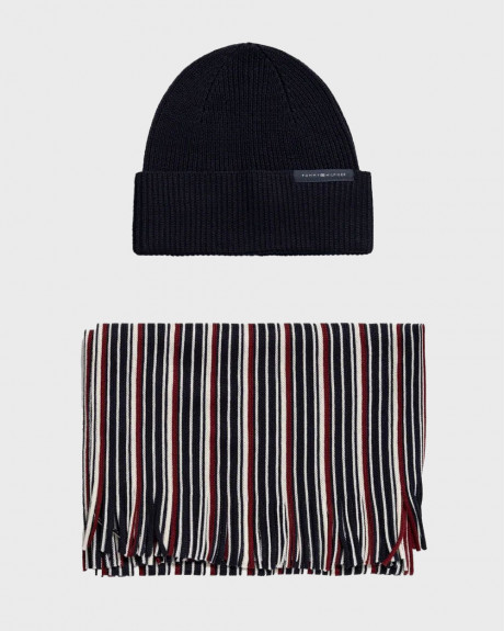 TOMMY HILFIGER ΣΕΤ ΔΩΡΟΥ ΜΑΛΛΙΝΟ ΚΑΣΚΟΛ & ΣΚΟΥΦΟΣ - ΑΜ0ΑΜ12939