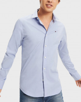 TOMMY JEANS MEN'S POPLIN SLIM FIT SHIRT - DM0DM04405 - LIGHT BLUE