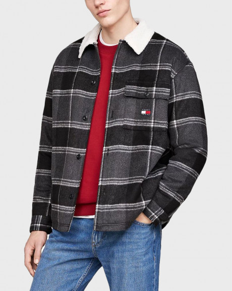 TOMMY JEANS MEN'S SHERPA CHECK OVERSHIRT - DM0DM19652
