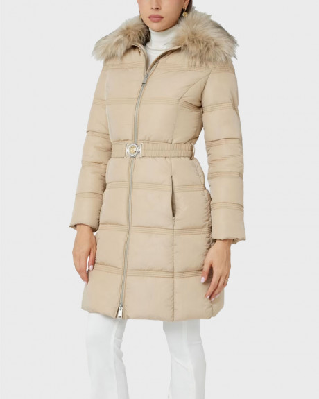 GUESS WOMEN'S LONG PUFFER HOODED JACKET - W4BL44WGK22