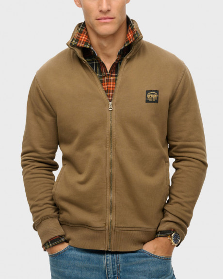 D2 OVIN CONTRAST STITCH TRACK MEN'S ZIP CARDIGAN - M2013958A