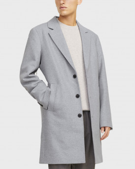 JACK & JONES ΑΝΔΡΙΚΟ ΜΑΛΛΙΝΟ ΠΑΛΤΟ - 12263845 - ΓΚΡΙ