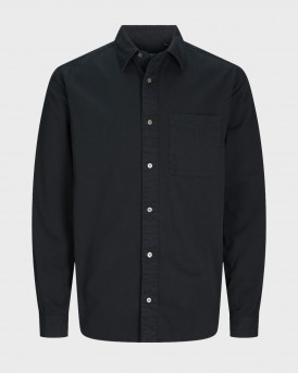 JACK & JONES MEN'S TWILL SHIRT - 12265753 - BLACK
