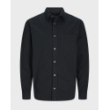 JACK & JONES MEN'S TWILL SHIRT - 12265753 - BLACK