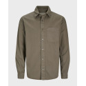 JACK & JONES MEN'S TWILL SHIRT - 12265753 - BLACK