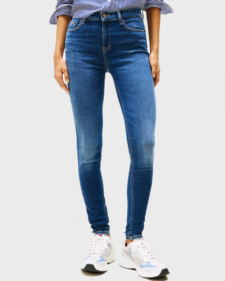 TOMMY JEANS NORA ΓΥΝΑΙΚΕΙΟ ΤΖΙΝ ΠΑΝΤΕΛΟΝΙ ΣΤΕΝΗ ΓΡΑΜΜΗ - DW0DW19549