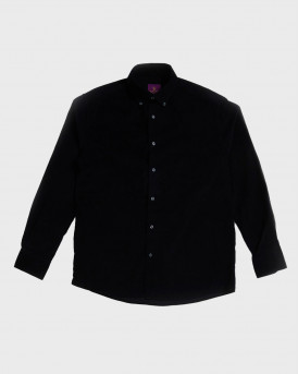 BLACKTOP FOUNDATION MEN'S CORDUROY SHIRT - BABY CORDY - BLACK