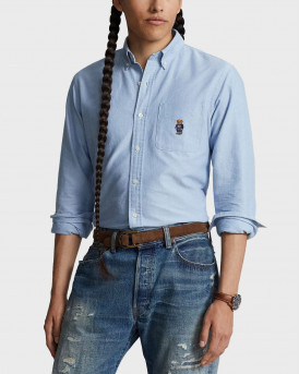 POLO RALPH LAUREN MEN'S POLO BEAR OXFORD SHIRT - 710928917001 - LIGHT BLUE
