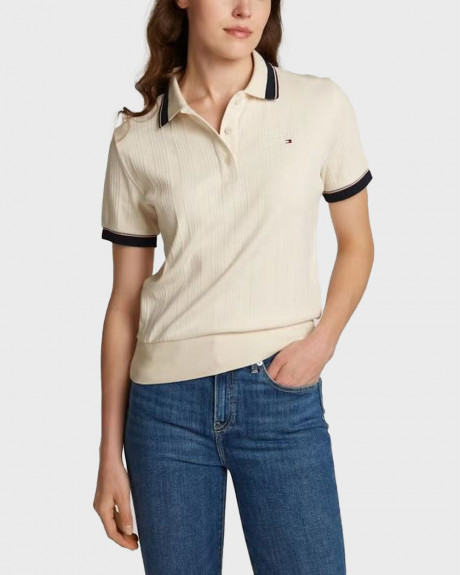 TOMMY HILFIGER ΓΥΝΑΙΚΕΙΑ ΠΛΕΚΤΗ ΜΠΛΟΥΖΑ ΚΟΝΤΟΜΑΝΙΚΗ ΠΟΛΟ - WW0WW43925