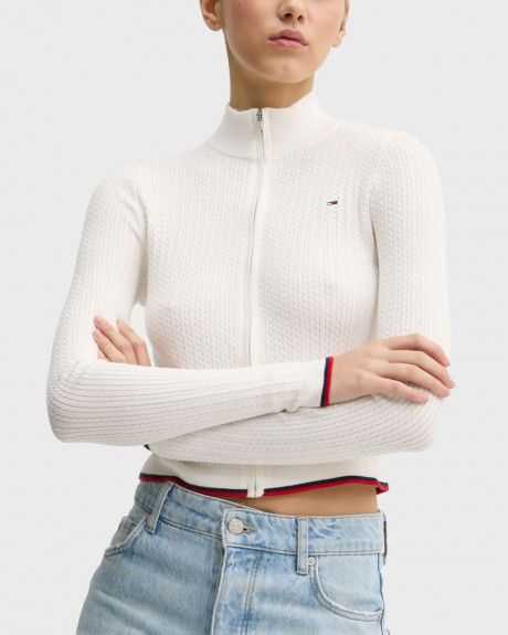 TOMMY JEANS ΓΥΝΑΙΚΕΙΑ ΠΛΕΚΤΗ ΖΑΚΕΤΑ CROPPED - DW0DW19337