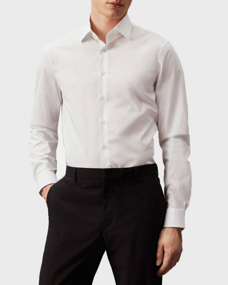 CALVIN KLEIN MEN'S POPLIN STRETCH FITTED SHIRT - K10K109509