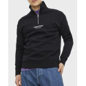 JACK & JONES ΑΝΔΡΙΚΟ ΦΟΥΤΕΡ HALF-ZIP - 12241777 - ΜΑΥΡΟ