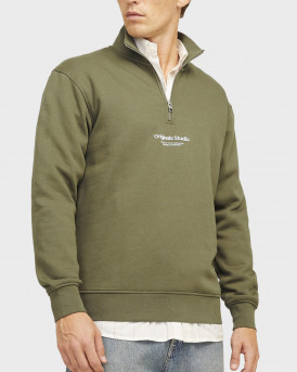 JACK & JONES ΑΝΔΡΙΚΟ ΦΟΥΤΕΡ HALF-ZIP - 12241777 - ΛΑΔΙ