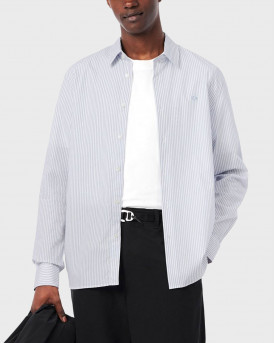 LACOSTE MEN'S STRIPED POPLIN SHIRT - CH9087 - WHITE