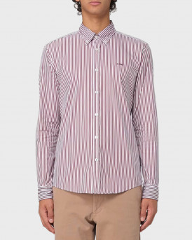 BOSS H-ROAN MEN'S SLIM FIT STRIPED SHIRT - 50520285 - BURGUNDY