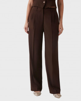 GUESS WOMEN'S HIGH RISE WIDE-LEG TROUSERS - W5RB73WGX02 - BROWN