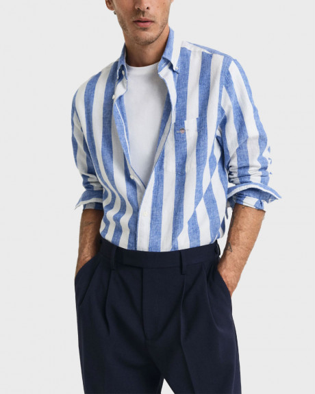 GANT ΑΝΔΡΙΚΟ ΛΙΝΟ ΡΙΓΕ ΠΟΥΚΑΜΙΣΟ - 3250043