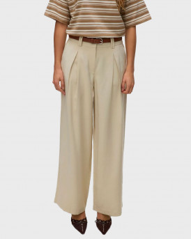 VERO MODA WOMEN'S HIGH RISE TROUSERS - 10328050 - BEIGE