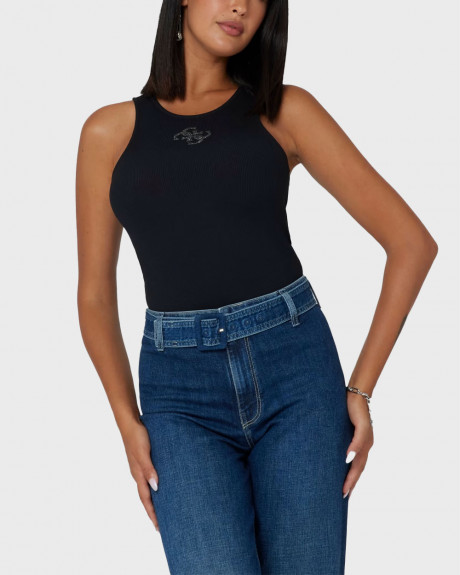 GUESS SL ROUND NK GUENDALINA ΓΥΝΑΙΚΕΙΟ ΑΜΑΝΙΚΟ ΡΙΜΠ ΤΟΠ - W4RP43KAZH2